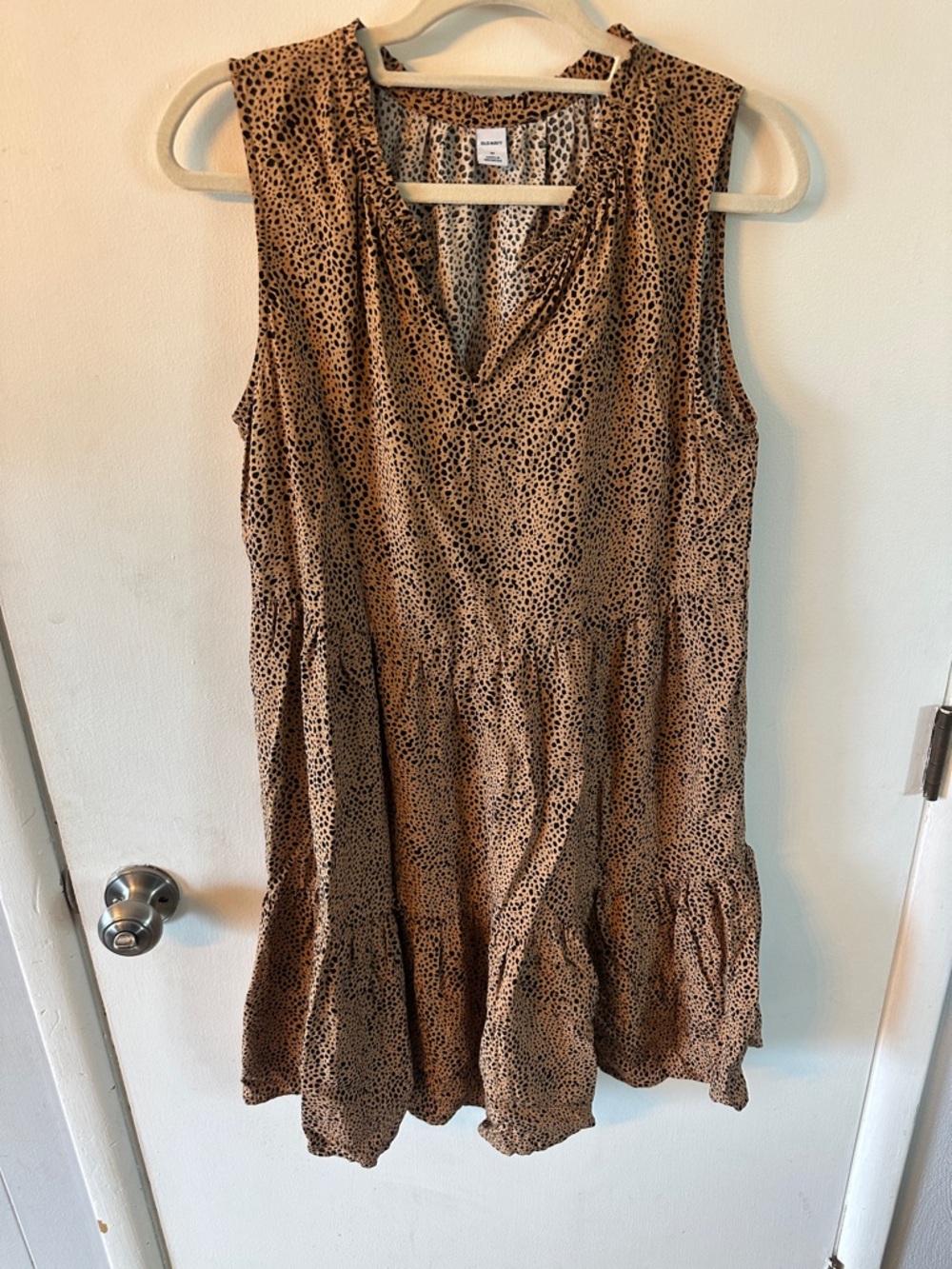 Old Navy Tan and Black Sleeveless Animal Print Dress
